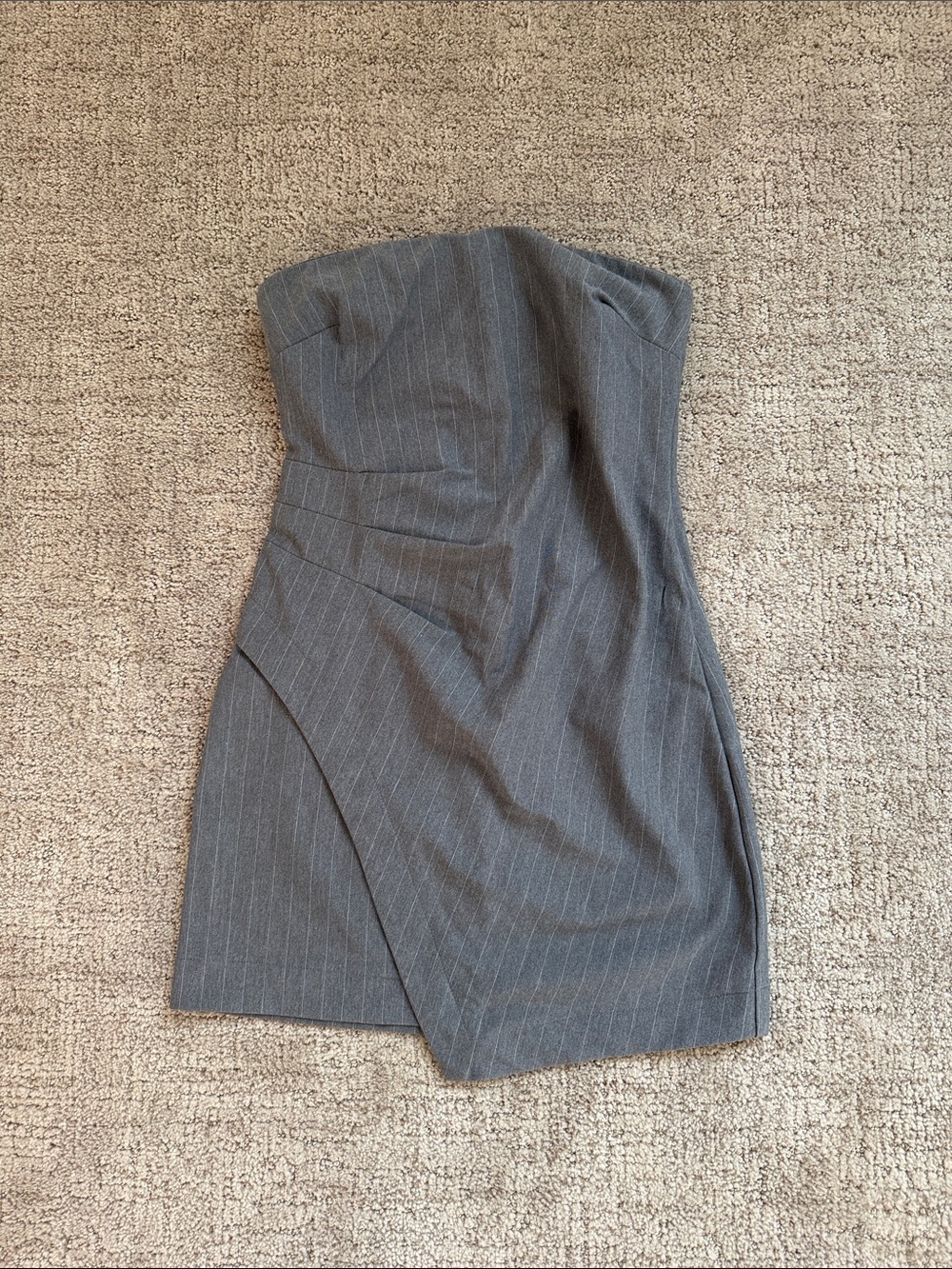 wild fable Strapless Gray Pinstripe Sheath Dress